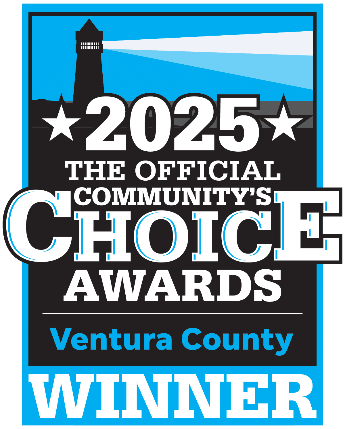 logo badge for 2025 The Official Community's Choice Awards Ventura County Winner